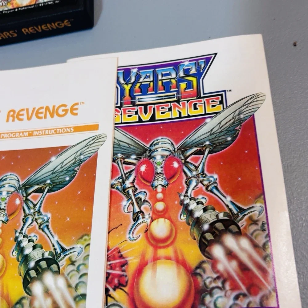 Yars' Revenge Video Game Box & Manual Clean Atari 2600 1980's Vintage Retro